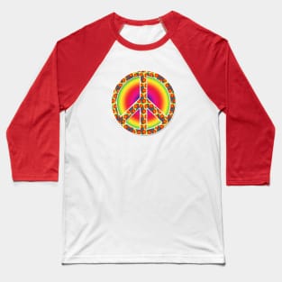 Floral Peace symbol Baseball T-Shirt